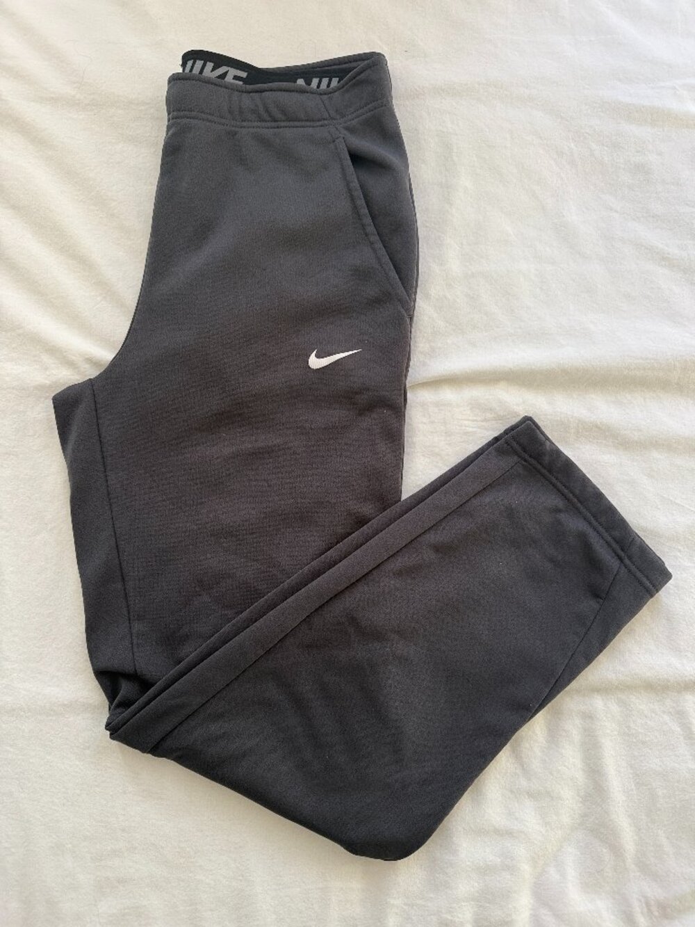 Mens Nike Dry Fit fleece joggers, Dark Gray, Medium